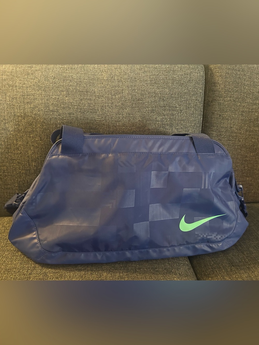 Nike Navy Duffel Bag with Teal Green Swoosh